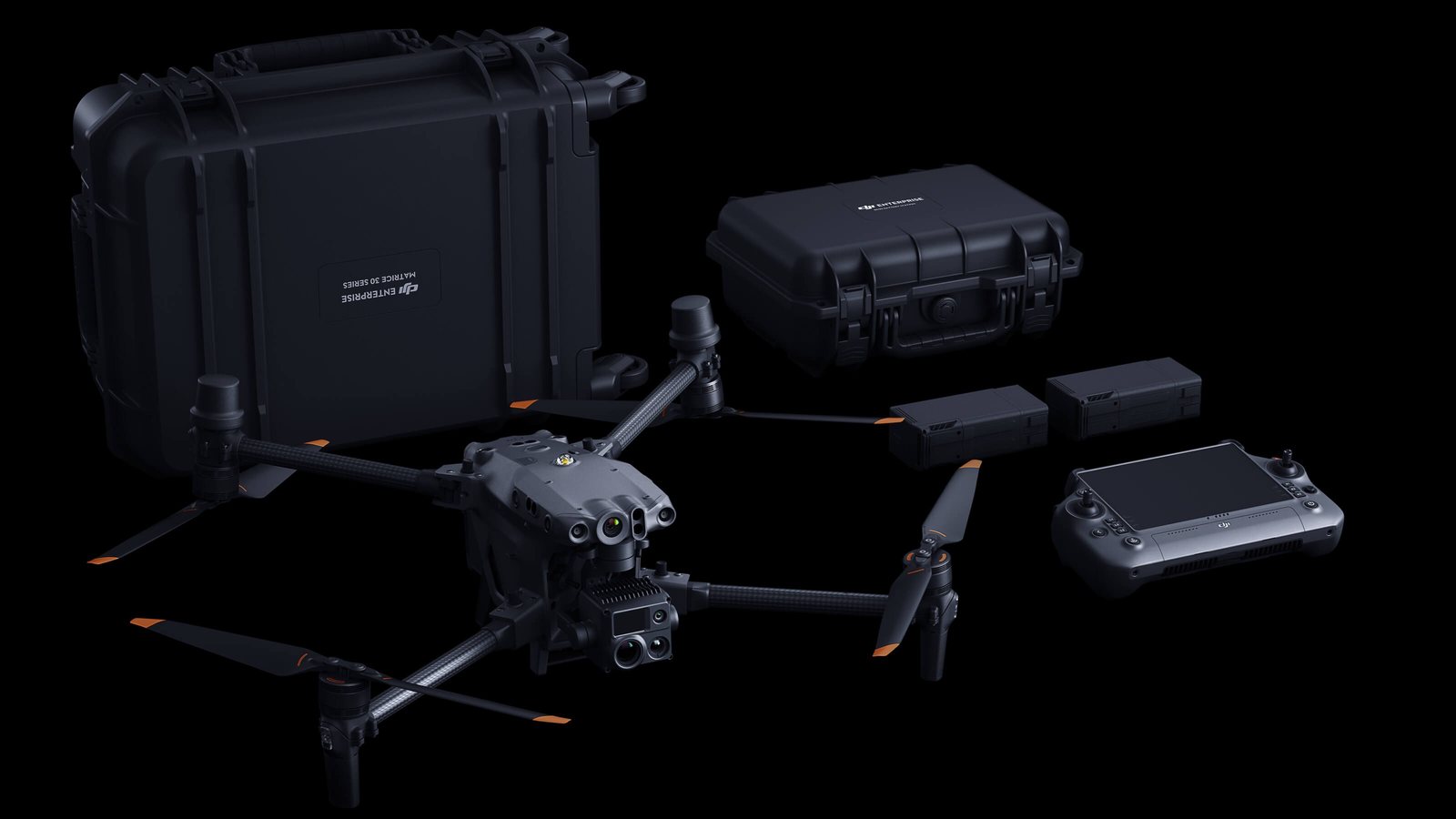 DJI Matrice 30T surveillance drone with cases, batteries and controller